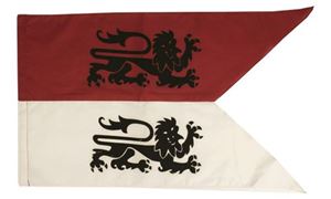 Obrazek Ritterfahne 50x30cm Löwe rot-weiß