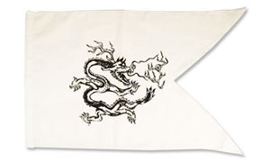 Bild von Ritterfahne 50x30cm chin. Drache weiß