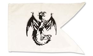 Obrazek Ritterfahne 50x30cm Drache weiß