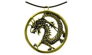Picture of Anhänger chin. Drache im Ring gold