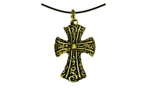 Picture of Anhänger verziertes Kreuz gold