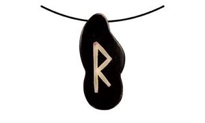 Obrazek Runenanhänger Raidho "R" dunkel
