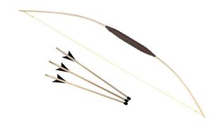 Изображение Kinderbogen mit 3 Pfeilen 80 cm (Pfropfen)