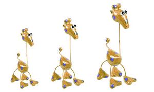 Image de FlatNeck Giraffe set orange