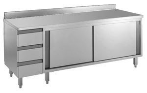 Εικόνα της Arbeitsschrank, 1800x600x850mm, CNS 18/10, mit Schubladen-