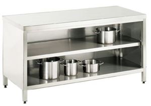 Afbeelding van Arbeitsschrank, 1200x700x850mm, voll aus Edelstahl 1.4301