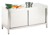 Bild von Arbeitsschrank 400x600x850mm, voll aus Edelstahl 1.4301