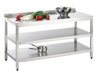 Bild von Arbeitstisch 1400x600x850mm, voll aus Edelstahl 1.4301