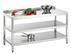 Bild von Arbeitstisch 1400x600x850mm, voll aus Edelstahl 1.4301