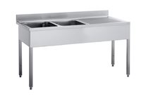Bild von Spültisch, 1400x700x850 mm, 2 Becken LINKS, Abtropffläche