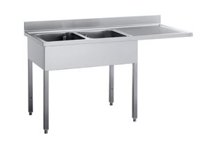 Picture of Spültisch, 1600x700x850 mm, 2 Becken LINKS, Abtropffläche