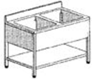 Afbeelding van Spültisch aus CNS 1400x700x850mm