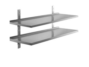 Picture of Wandbord, 1600x400x30mm, Edelstahl , 2-Etagen