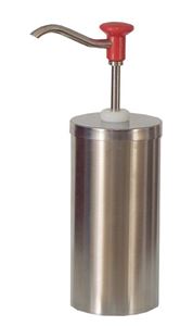 Afbeelding van Zylindrischer Edelstahl-Pumpspender für Soßen, 117x117x335mm