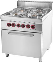Bild von Gasherd mit Backofen, 800x900x900 mm, 4 Brenner - 1x 3,5 kW,