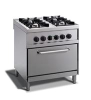 Bild von Gasherd 800x700x900mm, 4 Brenner, Pilotflamme, 20kW: 2 x 4kW
