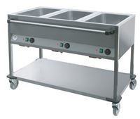 Picture of Bain Marie Wagen, 1250x700x900 mm, 3x Becken für 1/1 GN,