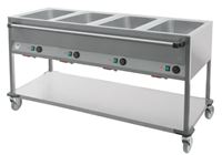 Picture of Bain Marie Wagen, 4x Becken für 1/1 GN,  1650x700x900 mm,