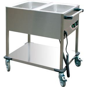 Picture of Bain Marie Wagen, 650x900x900 mm, 2x Becken für 1/1 GN,