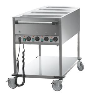 Picture of Bain Marie Wagen, 4x Becken für 1/1 GN, 650x1700x900 mm