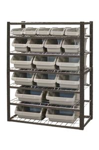 Bild von Regal mit Sortierboxen, 872x412x1145 mm, silber gesprenkelt