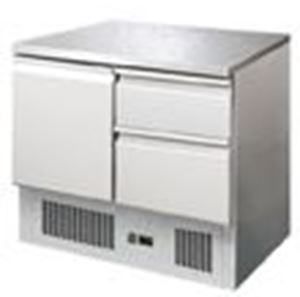 Resim Kühltisch 900x700x850 mm, 1 Tür, 2 Schubladen 2x 1/1 GN,