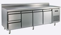 Bild von Kühltisch, 2245x700x970mm, mit Aufkantung 100mm, 3 Türen,
