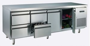 Afbeelding van Kühltisch, 2245x700x850mm, 2Türen,4 Schubladen, Umluftküh-
