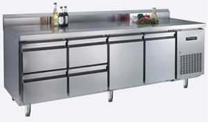 Afbeelding van Kühltisch, 2245x700x970mm, mit Aufkantung 100mm, Umluftküh-
