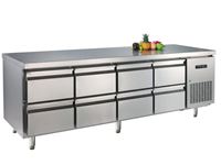 Afbeelding van Kühltisch, 2245x700x850mm, Umluftkühlung, 8 Schubladen,