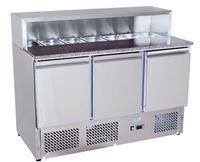 Bild von Pizzatisch 1366x700x1090mm 8 x 1/6GN, 3 Türen, 3 Böden