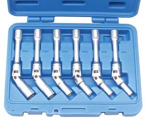 Bild von Glühkerzen-Gelenkeinsatz-Set 8-9-10-12-14-16 mm x 150 mm, 3/8, 6-tlg.