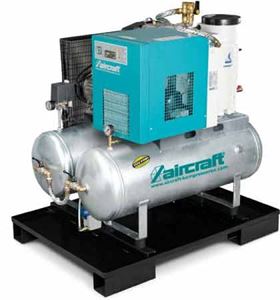 Resim AIRPROFI DUO 703/2x100/10 KK - Universell einsetzbare Druckluftstation mit 2 x 100 l Druckluftbehälter, inklusive umfangreichem Zubehör für Druckluft- und Kondensataufbereitung