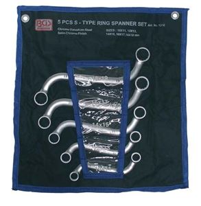 Bild von S-Form Doppelringschlüssel-Satz, 10x11-18x19 mm, 5-tlg.