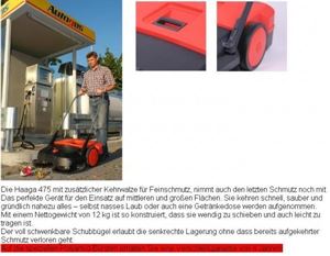 Bild von Haaga Kehrmaschine Mod. 475 mit Tellerbesenkehrsystem