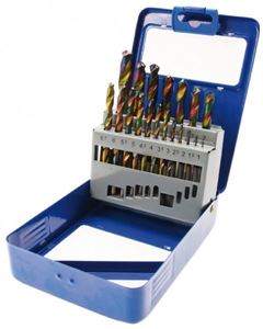 Obrazek Spiralbohrersatz, HSS, 1-10 mm, Cobalt beschichtet, 19-tlg.