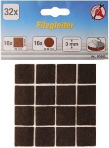 Bild von Filzgleiter, braun, 32-tlg. BGS