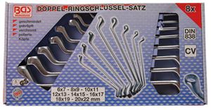 Bild von Doppelringschlüssel-Satz, verkrÖpft, 8 tlg., 6 x 7 - 20 x 22 mm, BGS,  Wv_1213