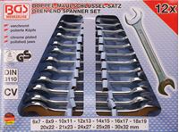 Bild von Doppelmaulschlüssel-Satz, nach DIN 3110, 6 x 7 - 27 x 32 mm, 12 tlg., BGS,  Wv_1183
