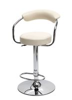 Bild von Barhocker mit Lehne Kunstleder creme