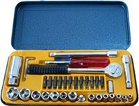 Obrazek Steckschlüsselgarnitur 9,53 mm (3/8") + 6,35 mm (1/4")STECKSCHLUESSEL- SATZ CV   37-T 70016