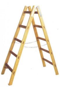 Изображение Holz-Doppelsprossen-StehleiterHOLZ DOPPELSPR.- LEITER 2X5 SP 122253