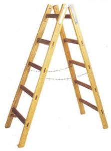 Изображение Holz-Doppelsprossen-StehleiterHOLZ DOPPELSPR.- LEITER 2X7 SP 122277