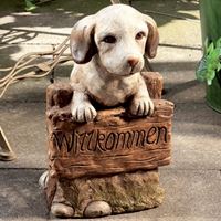 Bild von Dekofigur HundHUND WILLKOMMEN CREME SITZEND 391446