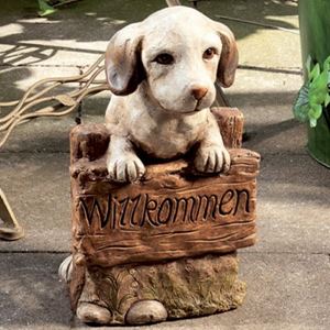 Bild von Dekofigur HundHUND WILLKOMMEN CREME SITZEND 391446