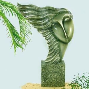 Bild von Frauenkopf wehendes HaarFRAUENKOPF HAAR SILBER H.50CM  07902