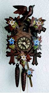 Immagine di 1-Tag Kuckucks-Uhr Eelweiß, handbemalt