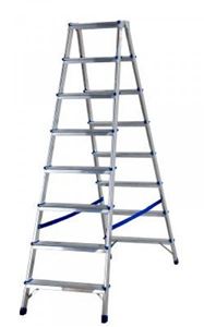 Bild von Beidseitig begehbare Stufenleiter mit 2 x 8 Stufen Hanselifter