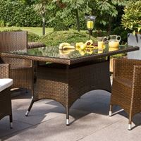 Obrazek Tisch, 150 x 90 cm, H: 74 cm, mit Glasplatte, Untergestell zerlegtALU/GEFLECHTTISC H 150X90 TRIEST 0553