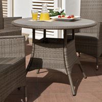 Obrazek Tisch, zerlegt, Ø x H: 100 x 74 cm, SynTimber® TischplatteALU-TISCH 100CM LUZON  GRAU    50721